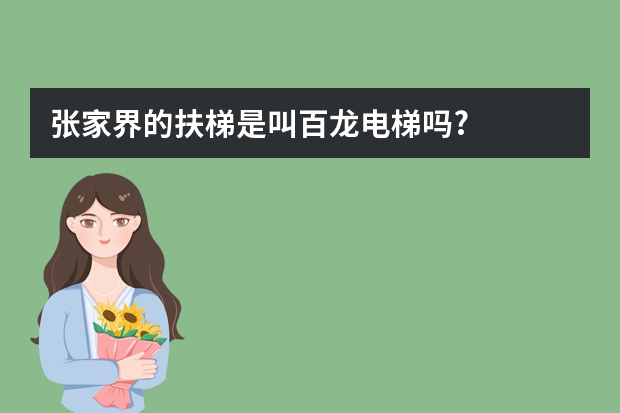 张家界的扶梯是叫百龙电梯吗?