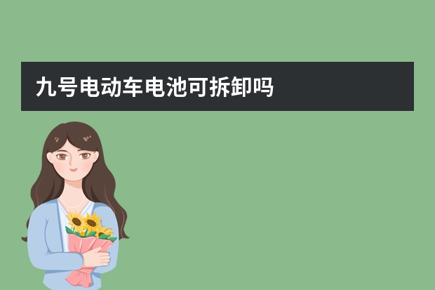 九号电动车电池可拆卸吗