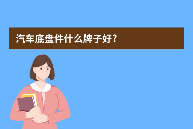 汽车底盘件什么牌子好?
