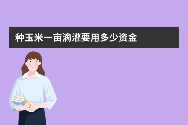 种玉米一亩滴灌要用多少资金