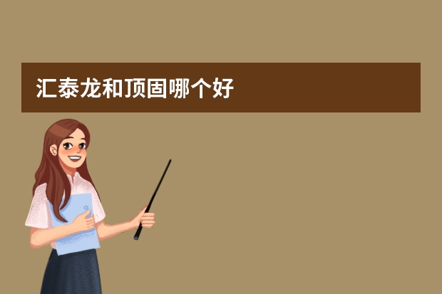 汇泰龙和顶固哪个好