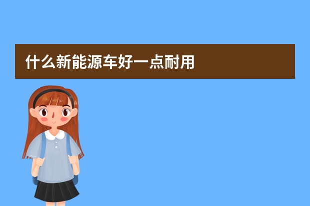 什么新能源车好一点耐用