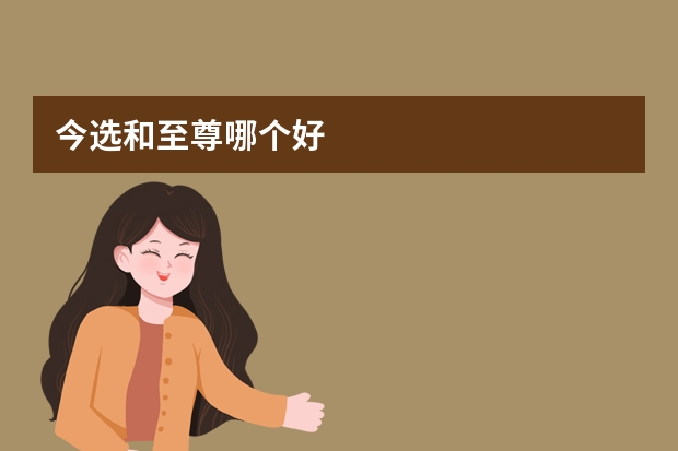 今选和至尊哪个好