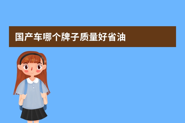 国产车哪个牌子质量好省油