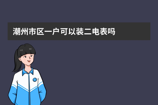 潮州市区一户可以装二电表吗