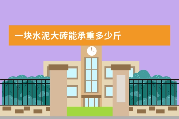 一块水泥大砖能承重多少斤