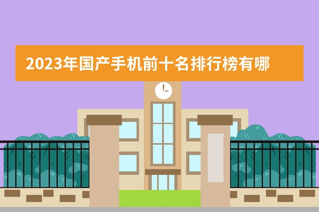 2023年国产手机前十名排行榜有哪些？
