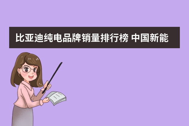 比亚迪纯电品牌销量排行榜 中国新能源汽车品牌排行榜前十名